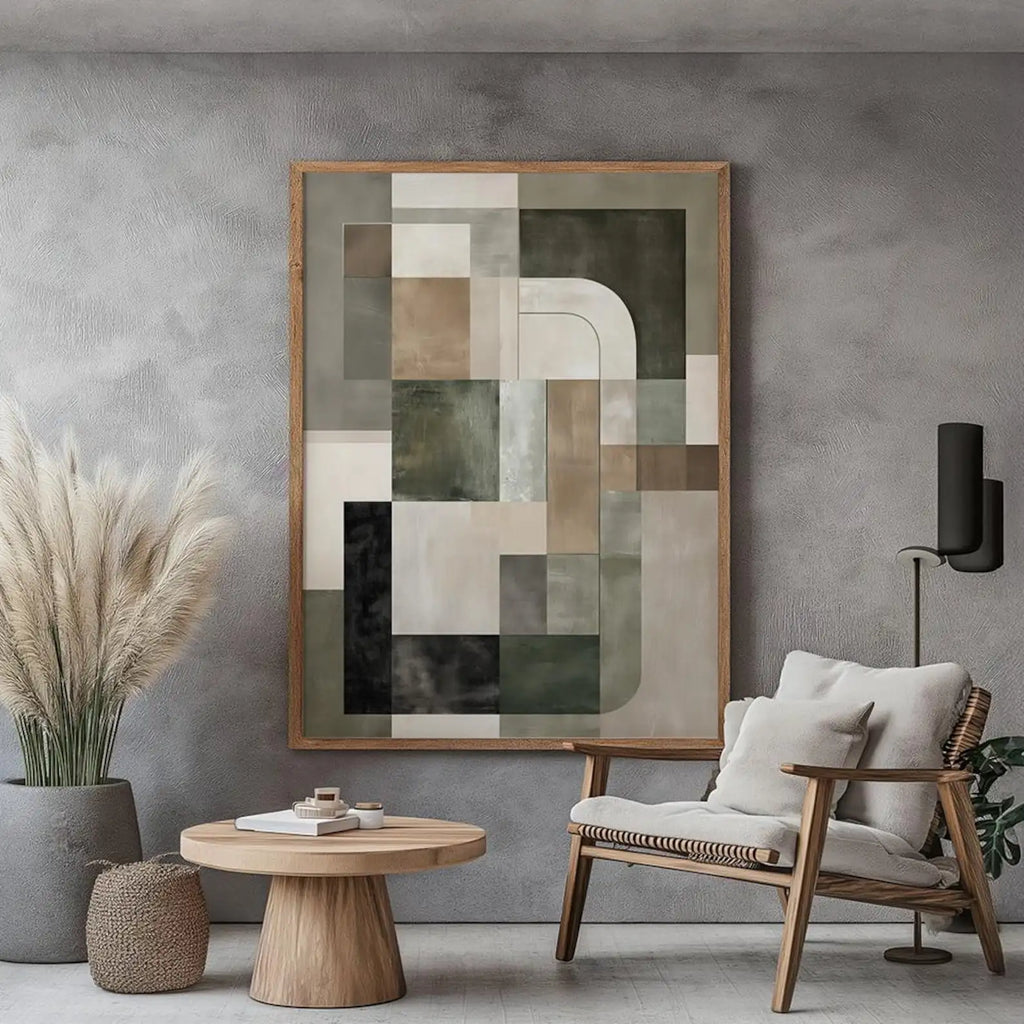 Abstract Japandi Oil Painting