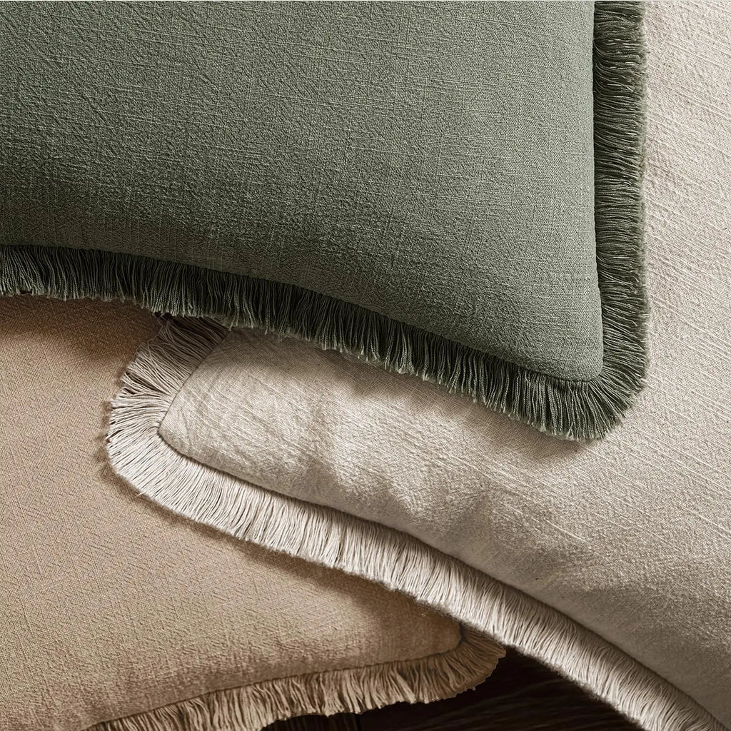 Linen Fringe Cushion Cover