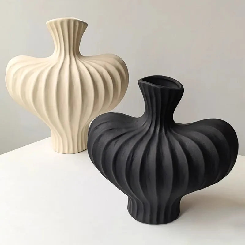 Wabi-Sabi Ceramic Floor Vase