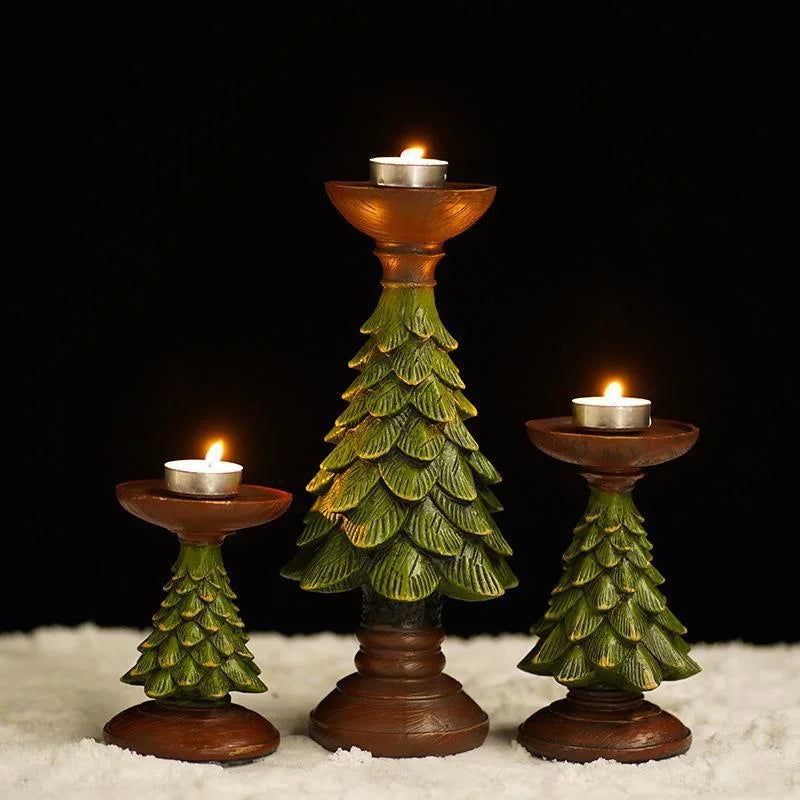 Christmas Tree Candle Holder Christmas Candlestick Household Festive Atmosphere Desktop Decoration Xmas Home Decor