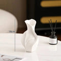 Nordic Ceramic Vase Abstract Grass Dried Real Flower Living Dinning Room Cabinet Office Desktop Decoration Gift