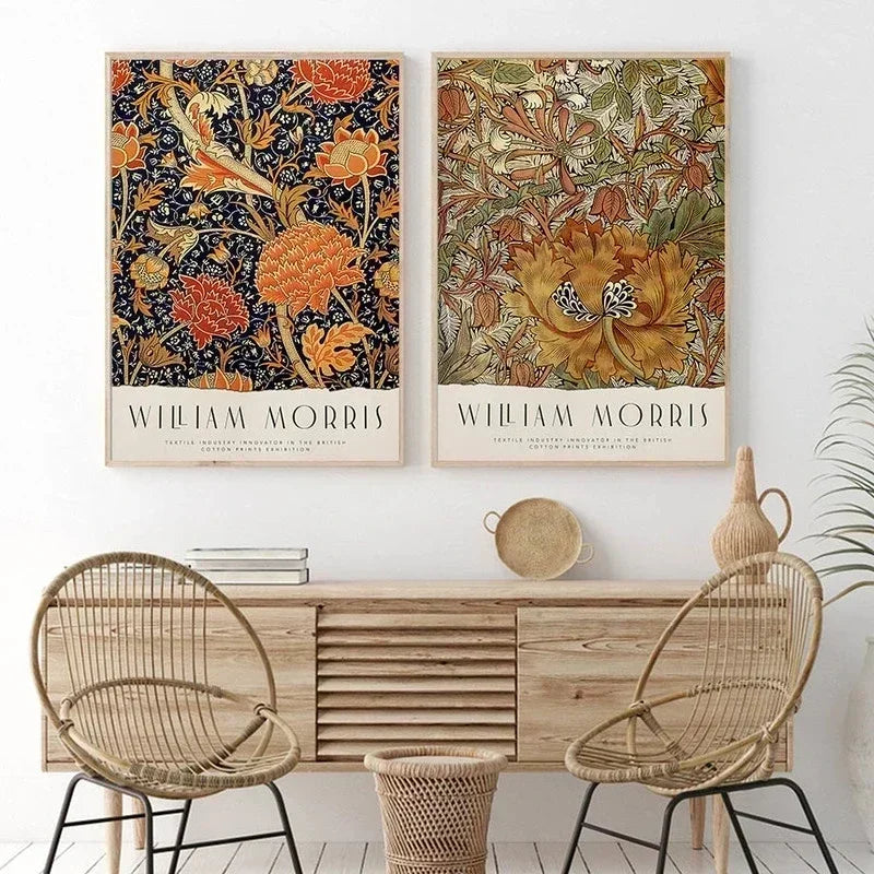Nordic Canvas Painting Poster Aesthetics HD Print Wall Pictures William Morris Museum Series Vintage Living Room Decoration