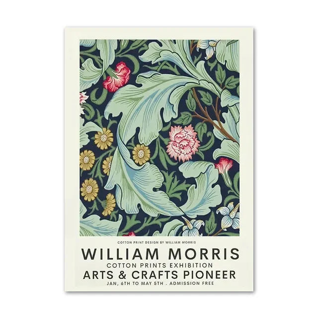 Nordic Canvas Painting Poster Aesthetics HD Print Wall Pictures William Morris Museum Series Vintage Living Room Decoration