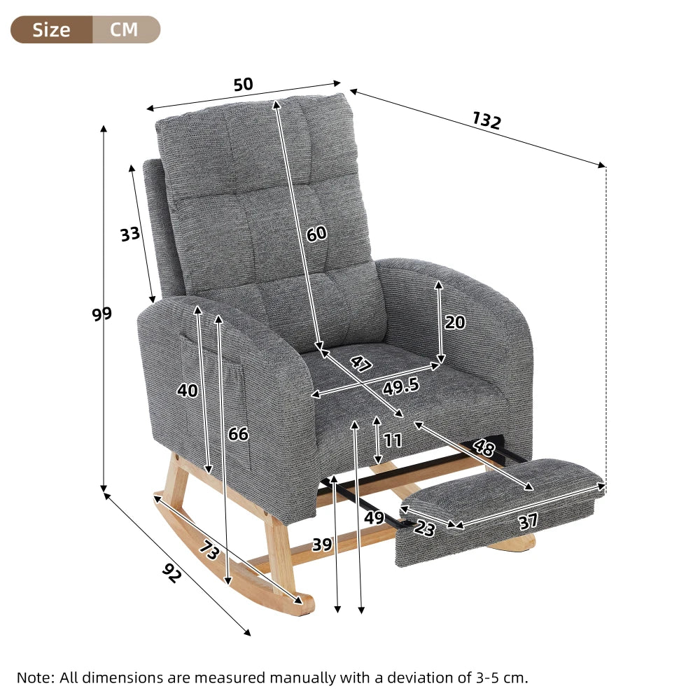 Waffle Fabric Rocking Chair