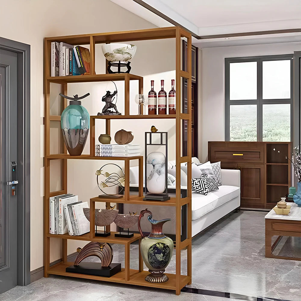 Staggered Wooden Bookcase