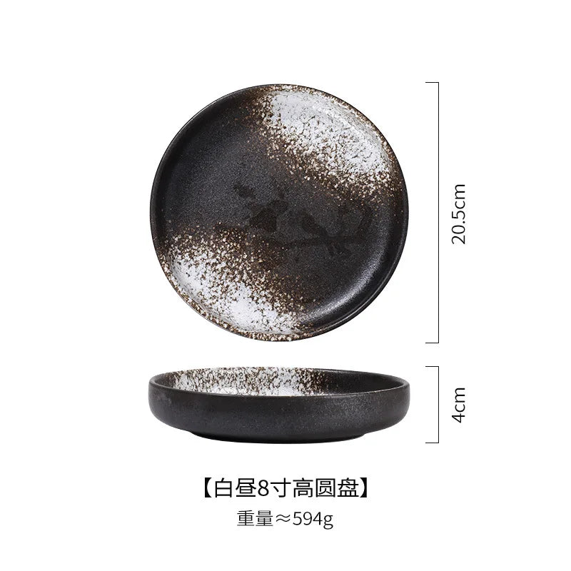 Japanese Ceramic Disc Creative Western Dinner Plate Pizza Plate Pasta Flat Plate Nordic Home Restaurant Tableware