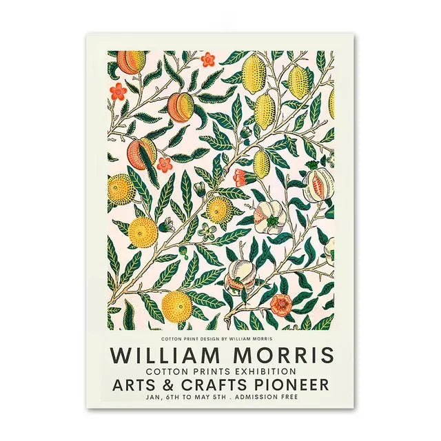 Nordic Canvas Painting Poster Aesthetics HD Print Wall Pictures William Morris Museum Series Vintage Living Room Decoration