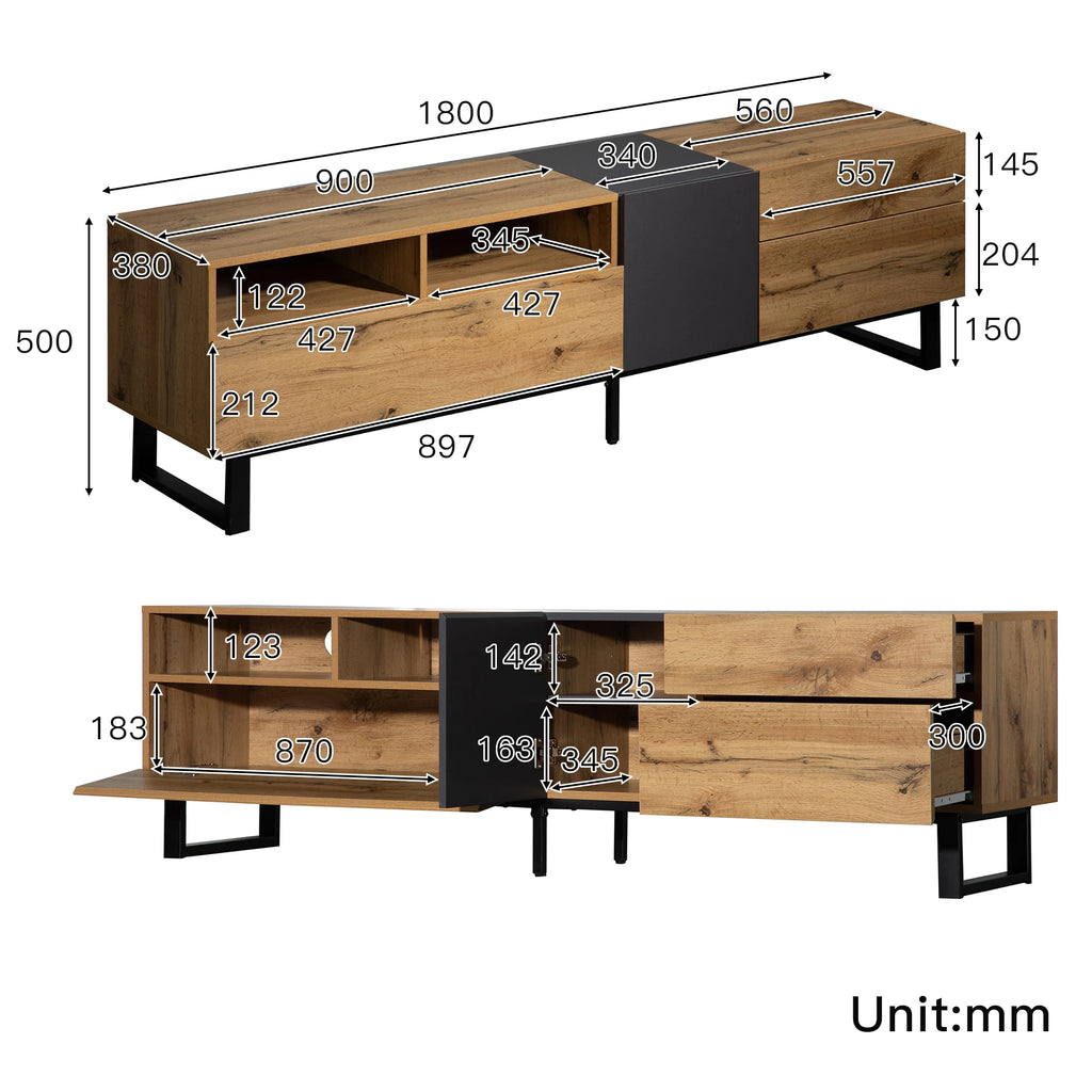 Wood Grain TV Cabinet