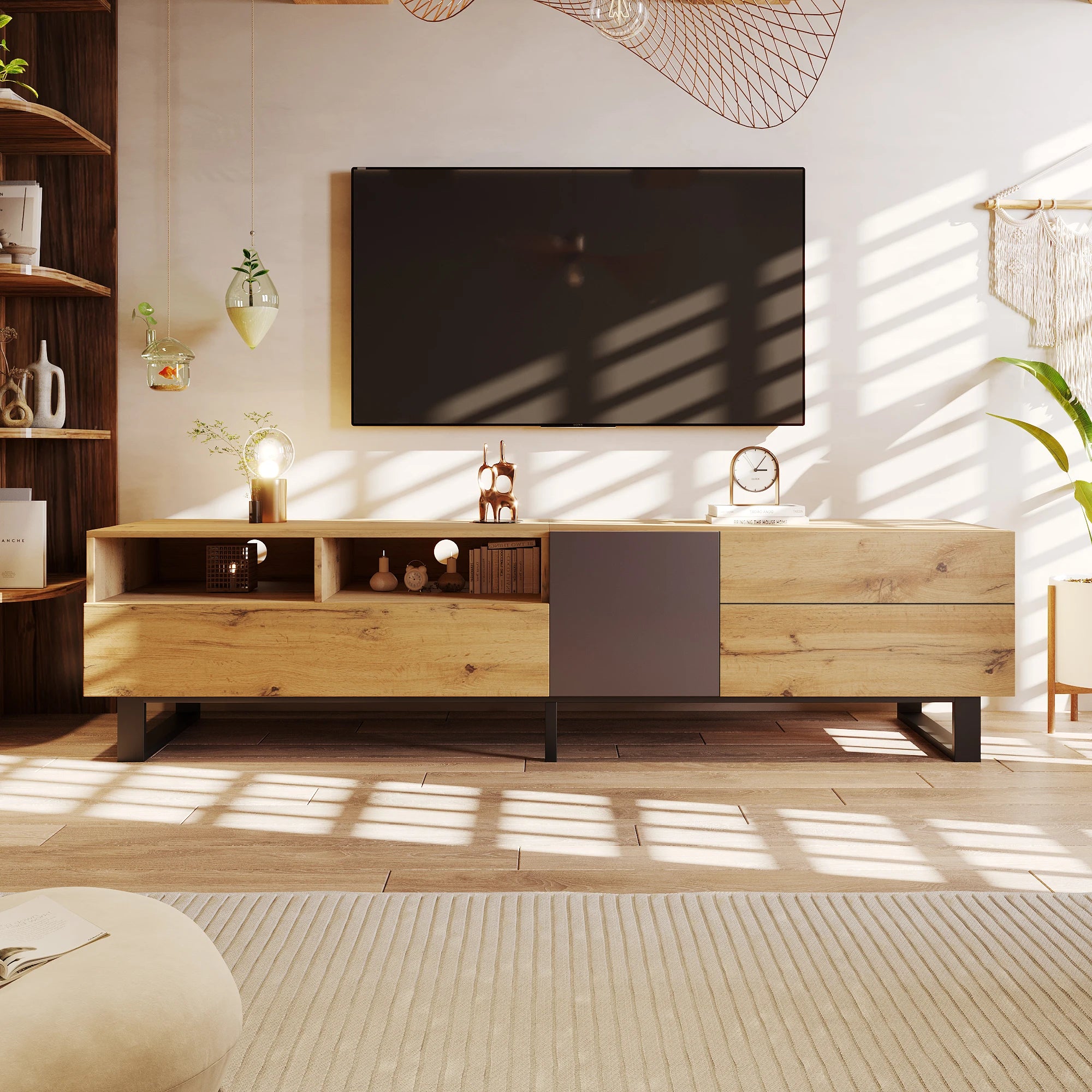 Wood Grain TV Cabinet