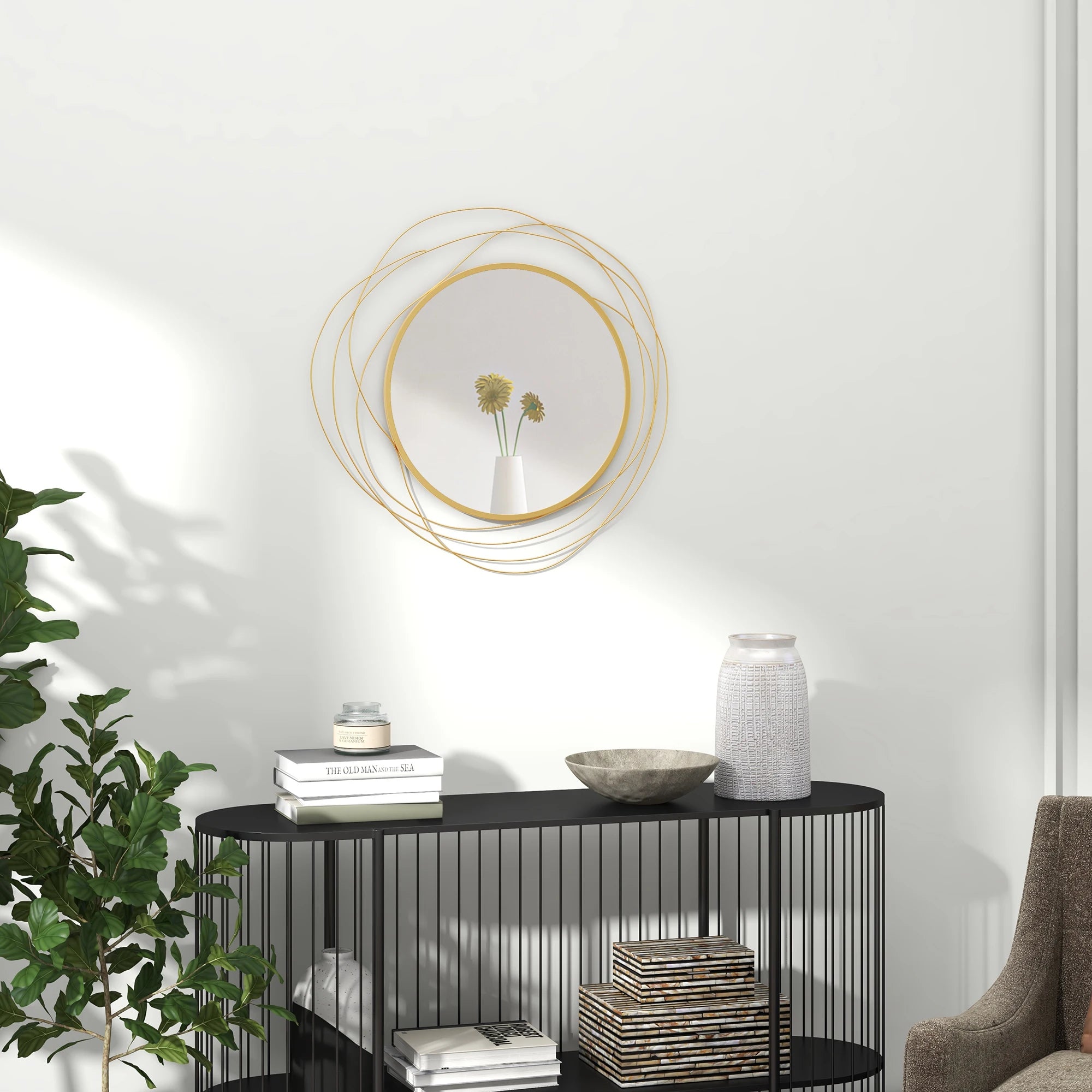 Round Metal Wall Mirror