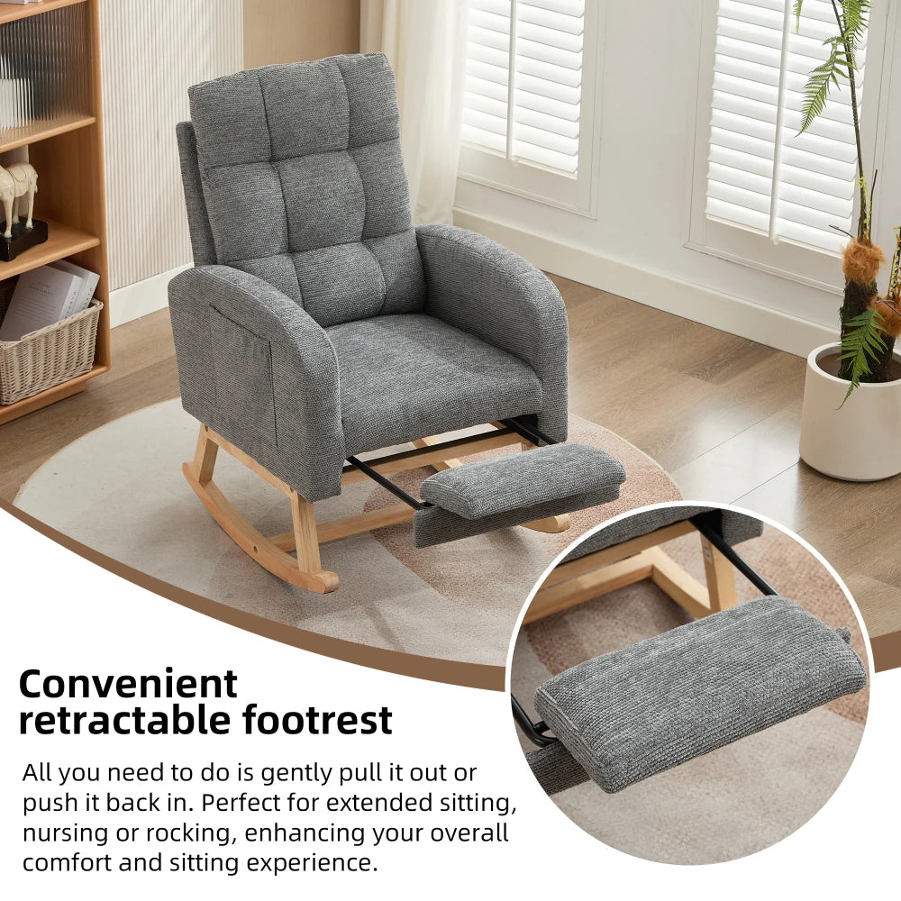 Waffle Fabric Rocking Chair