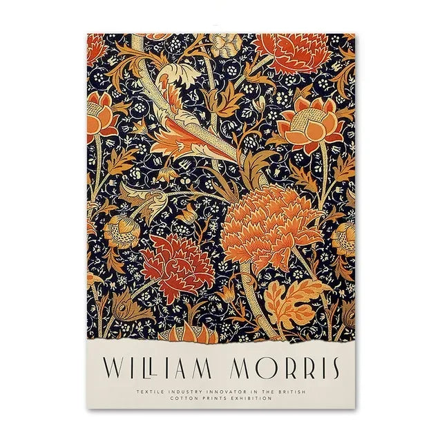 Nordic Canvas Painting Poster Aesthetics HD Print Wall Pictures William Morris Museum Series Vintage Living Room Decoration