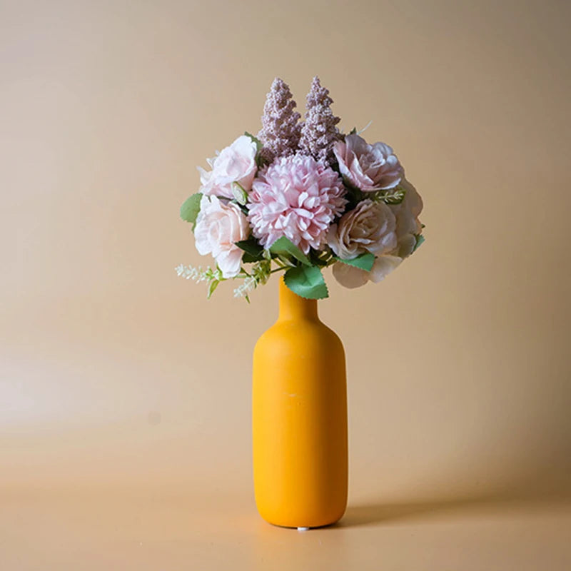 Nordic Ceramic Vase  Decoration Dry Flower Arrangement Home Furnishings  For Table Shelf Dining Room