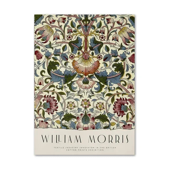 Nordic Canvas Painting Poster Aesthetics HD Print Wall Pictures William Morris Museum Series Vintage Living Room Decoration