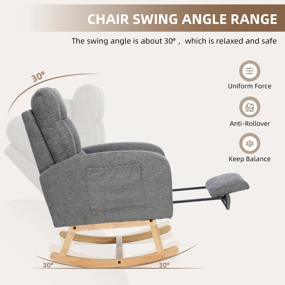 Waffle Fabric Rocking Chair