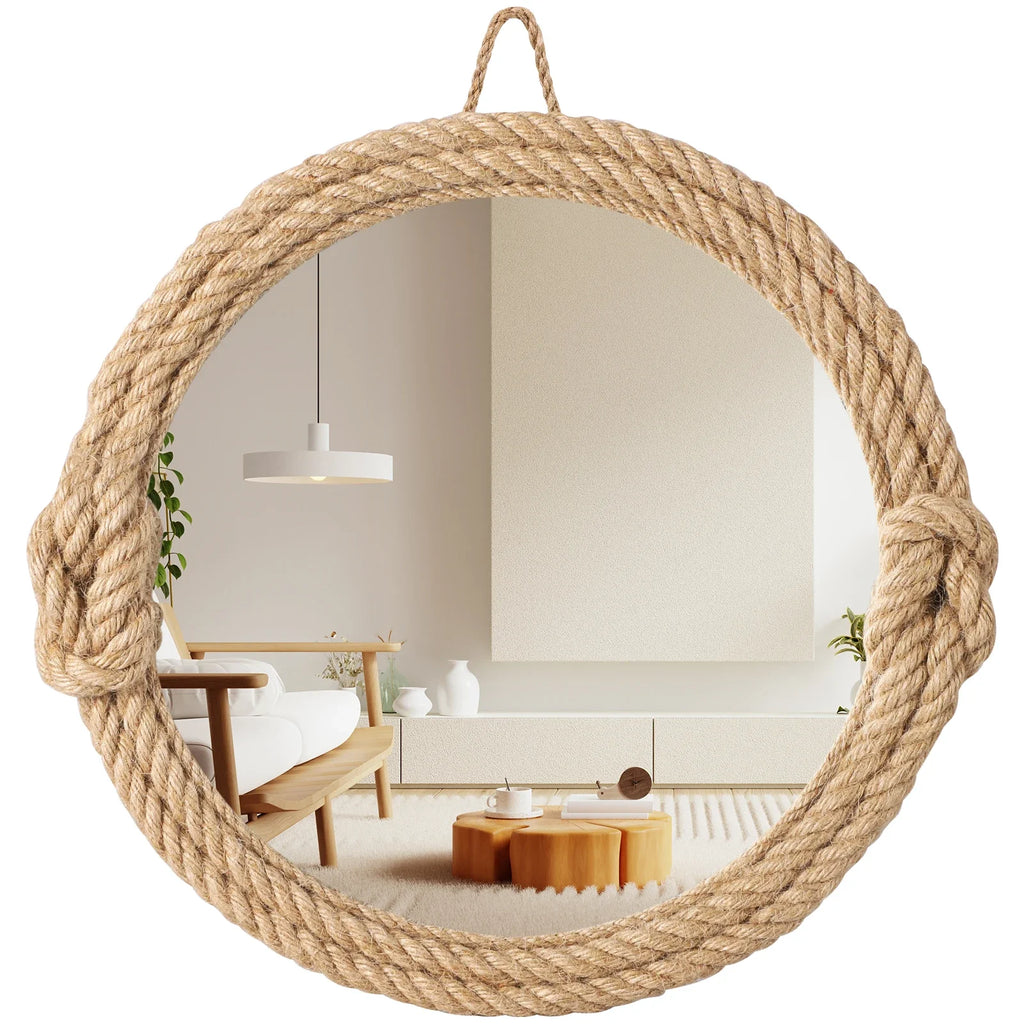 Home Decor Nordic hanging  mirror creative hanging wall sofa porch homestay style background wall decor makeup mirror