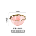 Nordic Luxury Ceramic Bowl Plate Set Tableware Creative Salad Vegetable Fruit Plate Dessert Noodle Bowl Crockery 8 inch