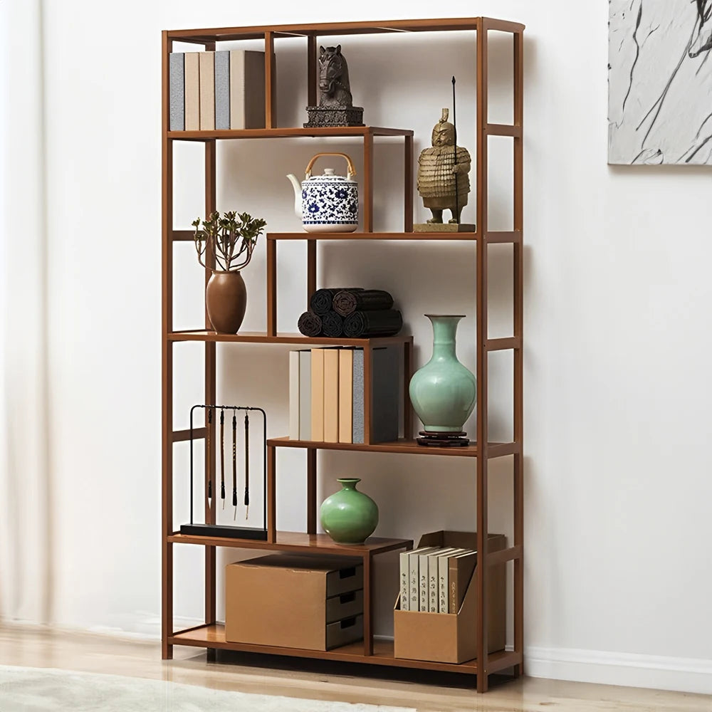 Staggered Wooden Bookcase