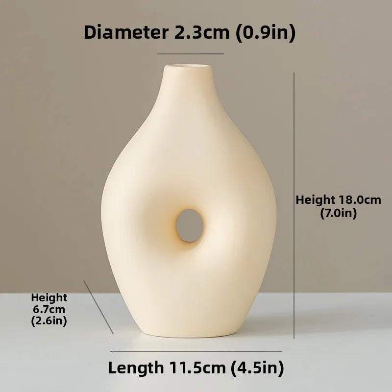 Ceramic Vase White Flower Pot Nordic Decorative Vase Dry Flower Vases for Home Living Room Desktop Decor ваза для цветов