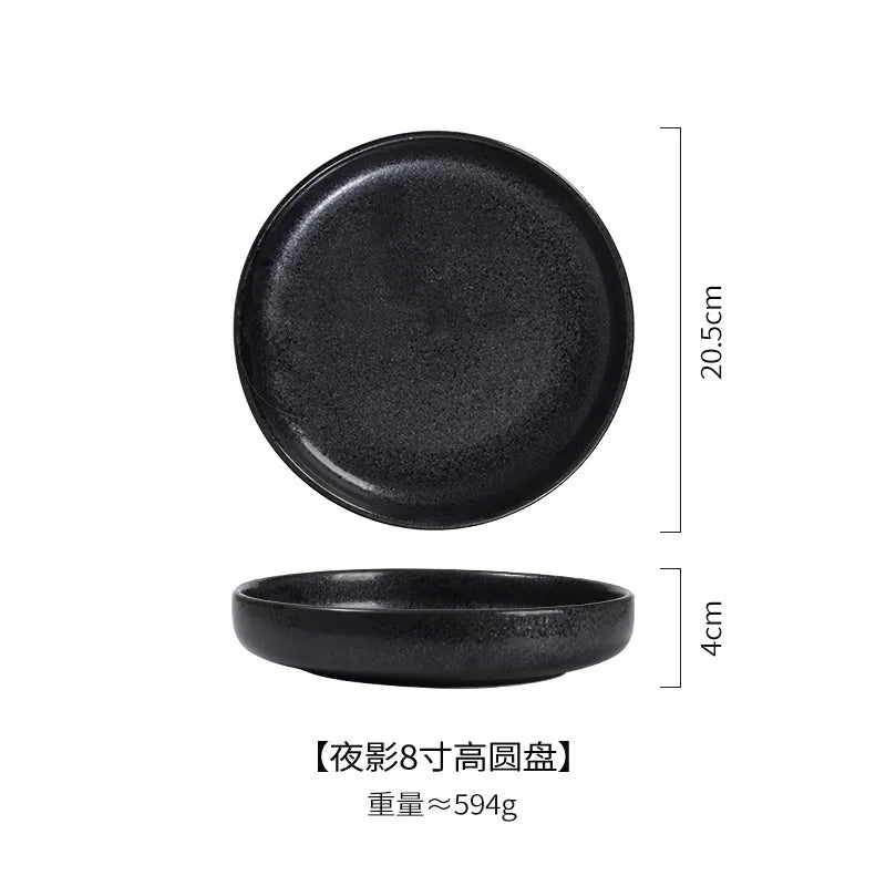 Japanese Ceramic Disc Creative Western Dinner Plate Pizza Plate Pasta Flat Plate Nordic Home Restaurant Tableware