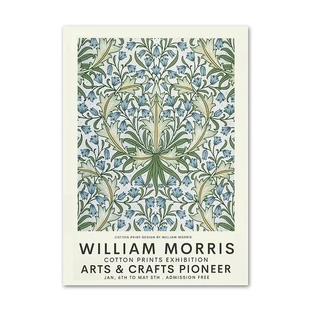 Nordic Canvas Painting Poster Aesthetics HD Print Wall Pictures William Morris Museum Series Vintage Living Room Decoration