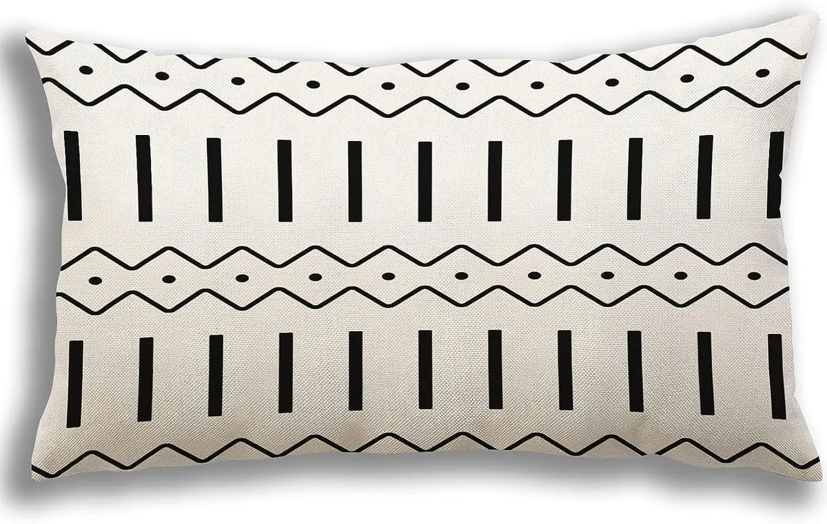 Linen Geometric Pillowcase 40x60cm Sofa Decoration Pillow Cover, Sofa Bedroom Furnishing Decoration Lumbar Cushion Cover