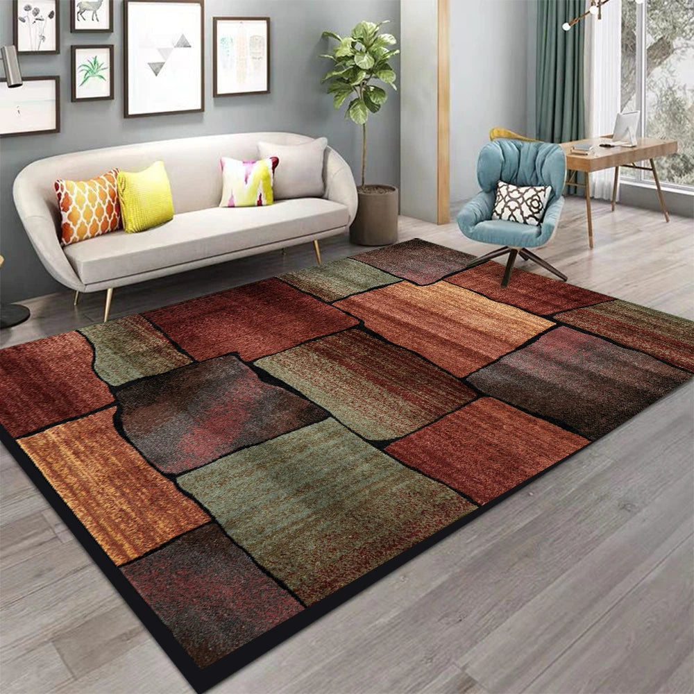 Nordic Style Area Rug Abstract Geometric Carpet Non-Slip Washable Carpet for Living Room Bedroom and Home Decor Floor Mat