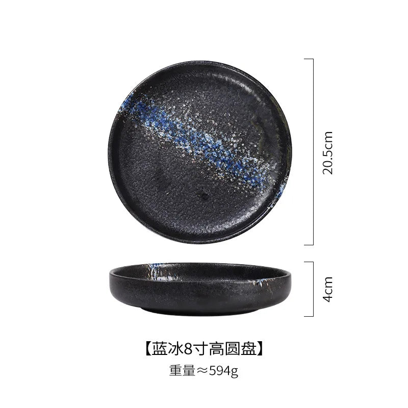 Japanese Ceramic Disc Creative Western Dinner Plate Pizza Plate Pasta Flat Plate Nordic Home Restaurant Tableware
