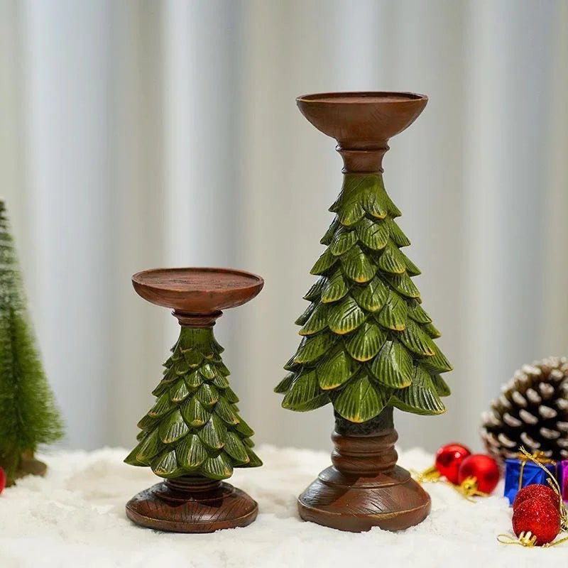Christmas Tree Candle Holder Christmas Candlestick Household Festive Atmosphere Desktop Decoration Xmas Home Decor