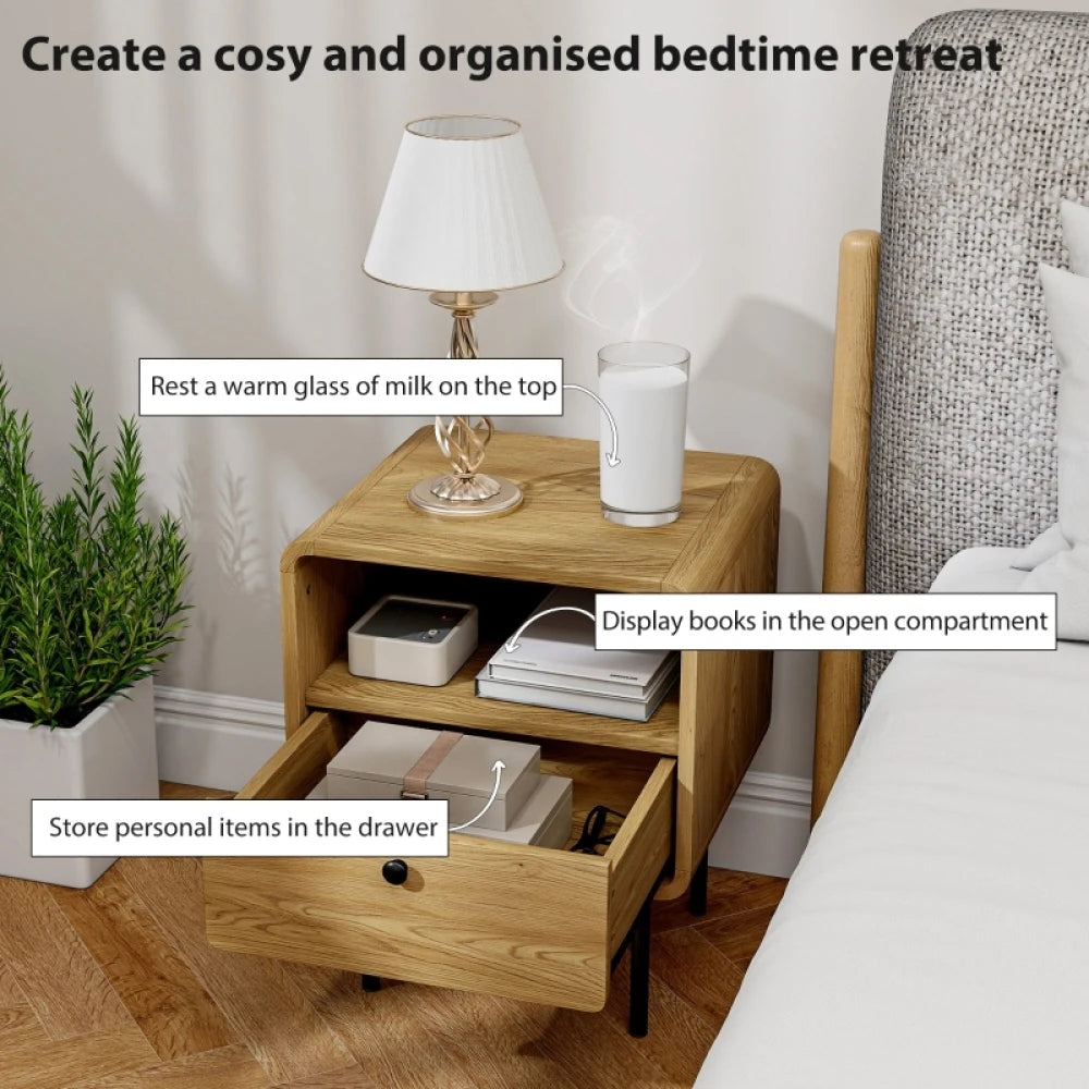 Oak Bedside Table