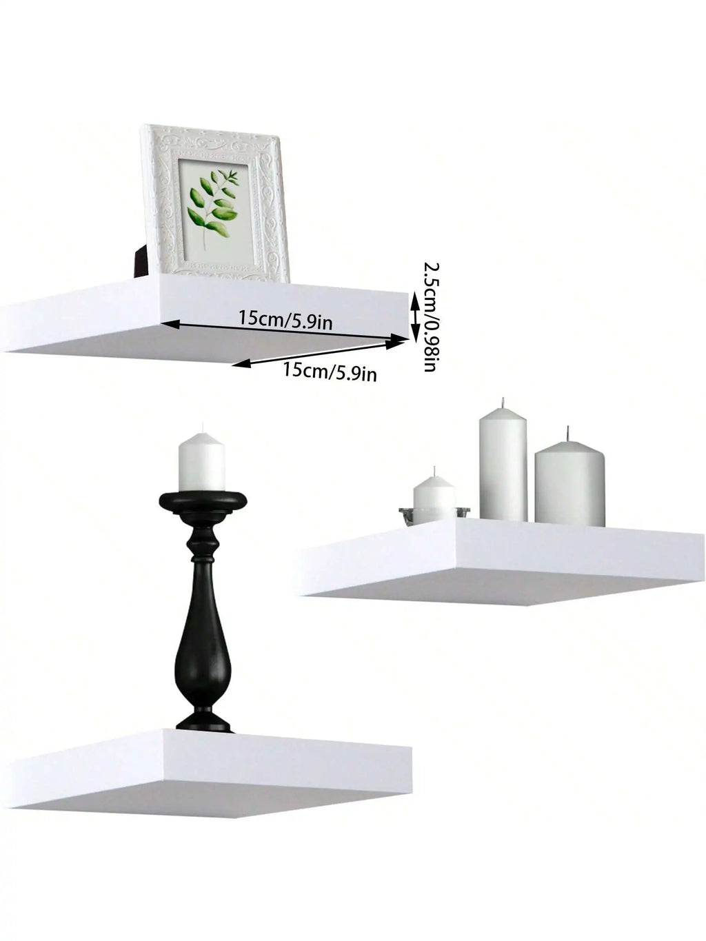 Square Floating Shelf Wood Wall Small Shelves for Living Room Decor Display Stand Bedroom Bathroom Decorative Floating Shelf