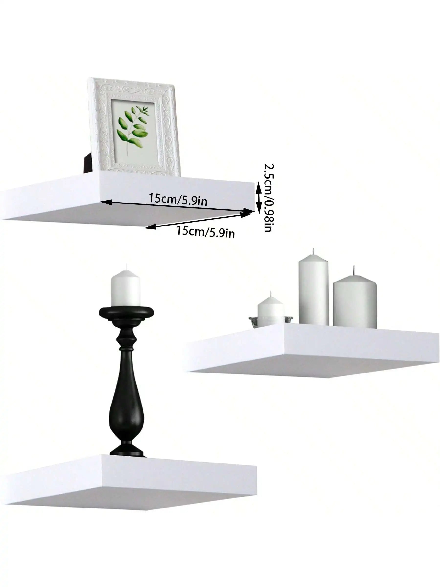 Square Floating Shelf Wood Wall Small Shelves for Living Room Decor Display Stand Bedroom Bathroom Decorative Floating Shelf
