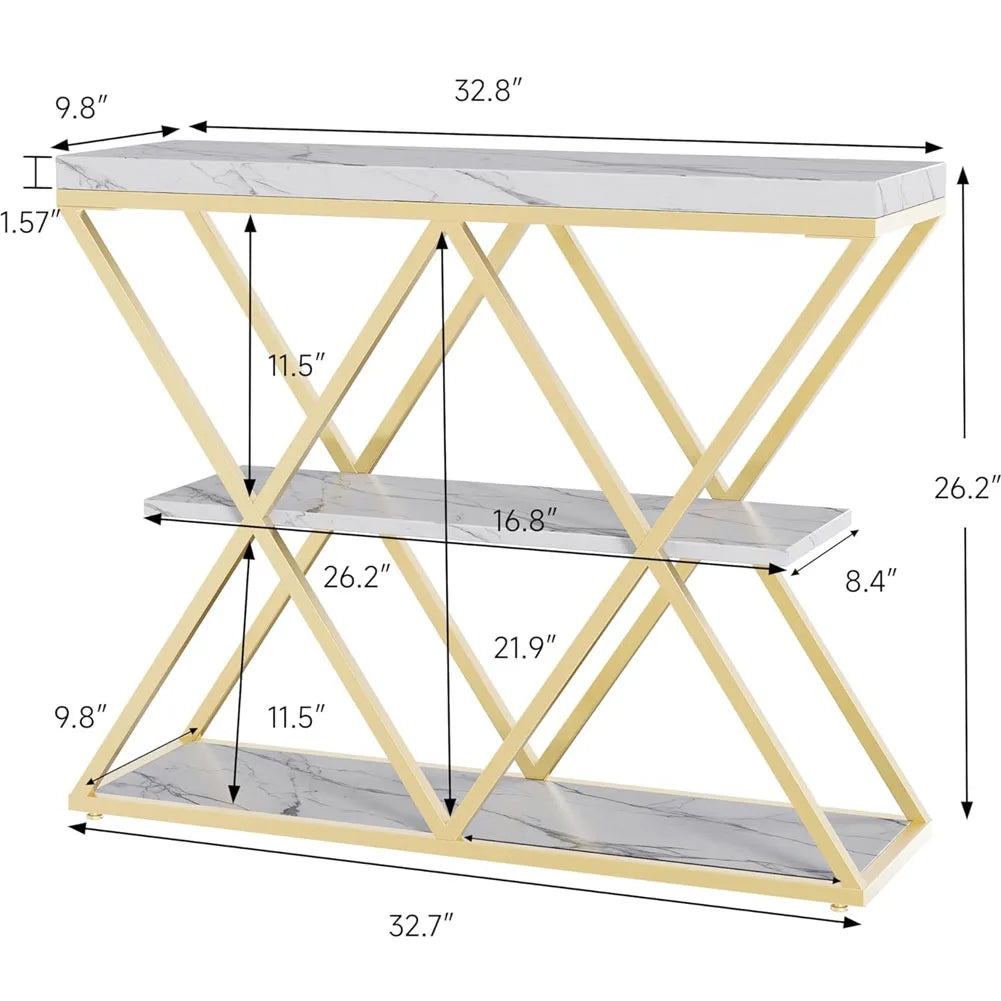 Slim 3-Tier Console Table