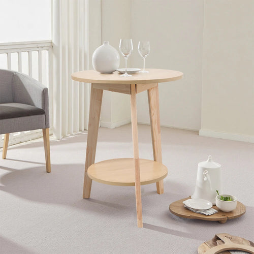 2-Tier Wooden Side Table
