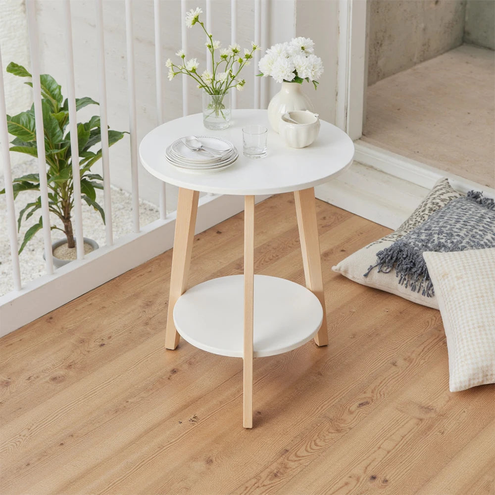 2-Tier Wooden Side Table