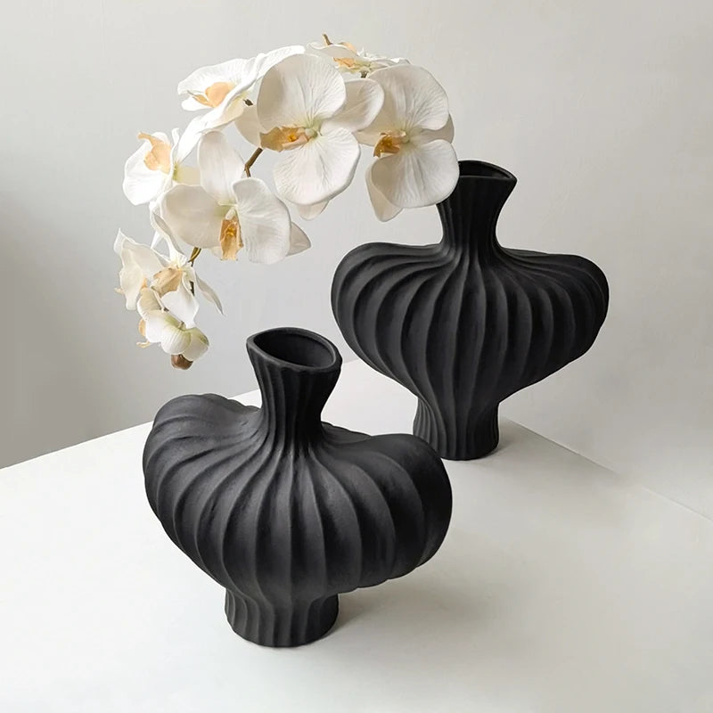 Wabi-Sabi Ceramic Floor Vase