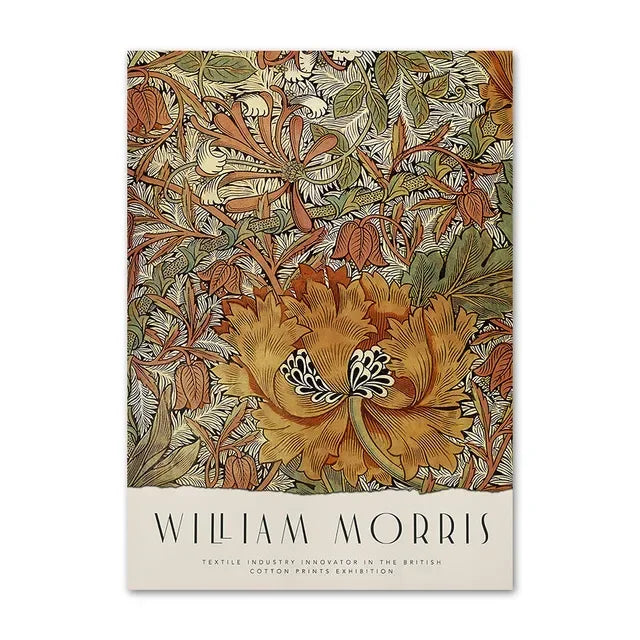 Nordic Canvas Painting Poster Aesthetics HD Print Wall Pictures William Morris Museum Series Vintage Living Room Decoration