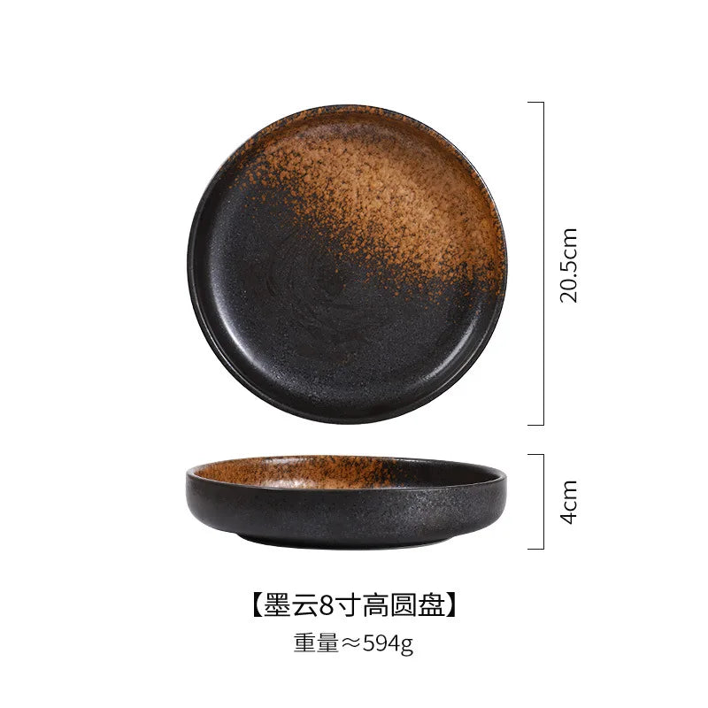 Japanese Ceramic Disc Creative Western Dinner Plate Pizza Plate Pasta Flat Plate Nordic Home Restaurant Tableware