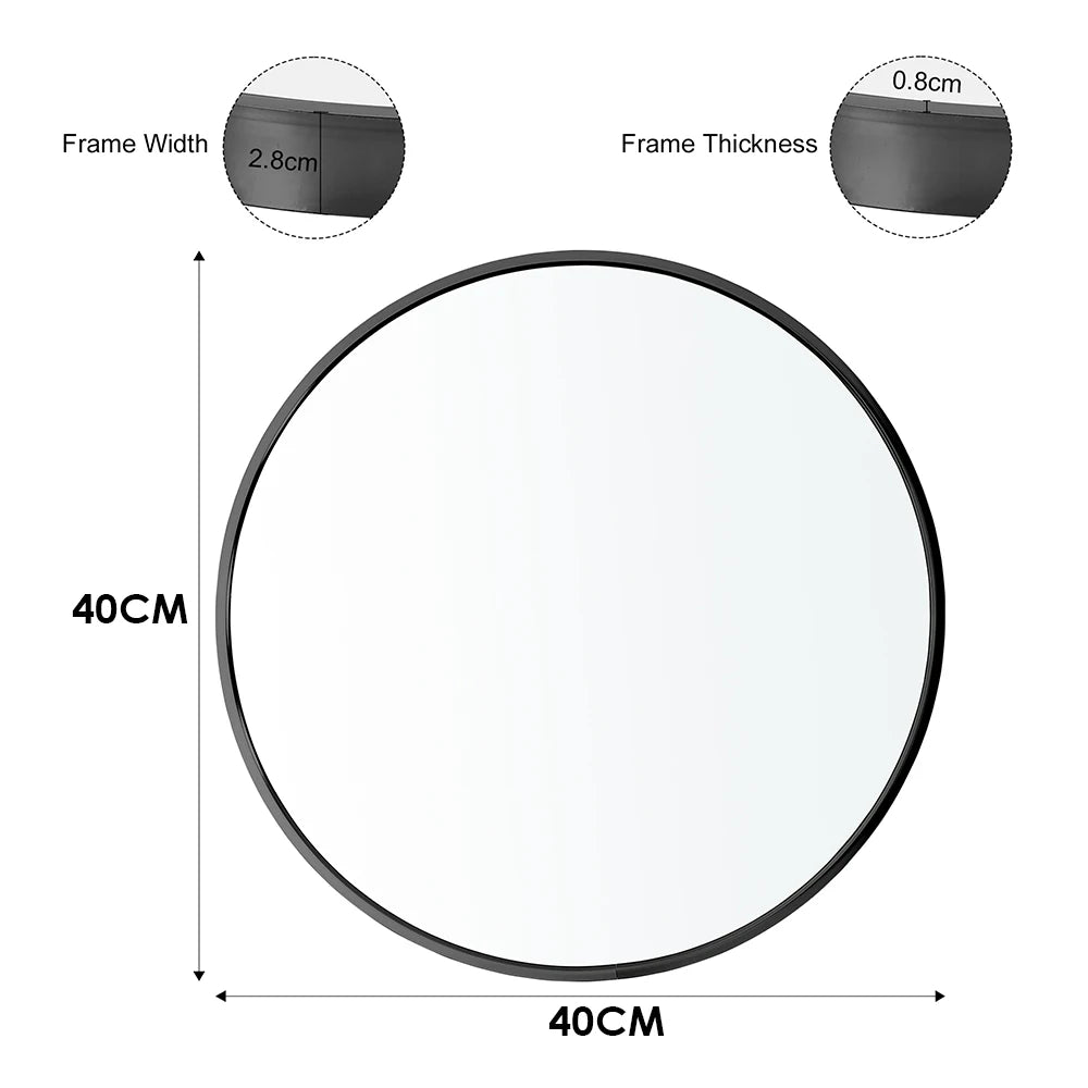 Round Framed Wall Mirror