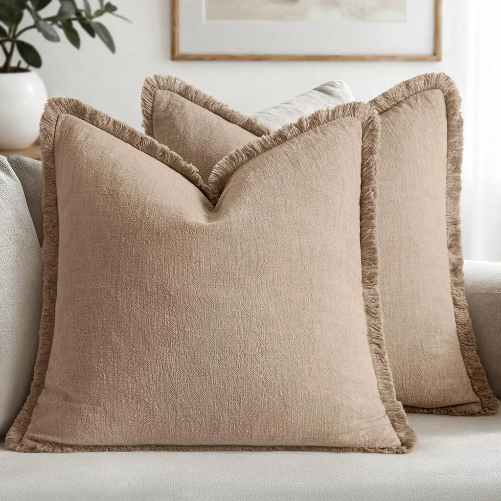 Linen Fringe Cushion Cover