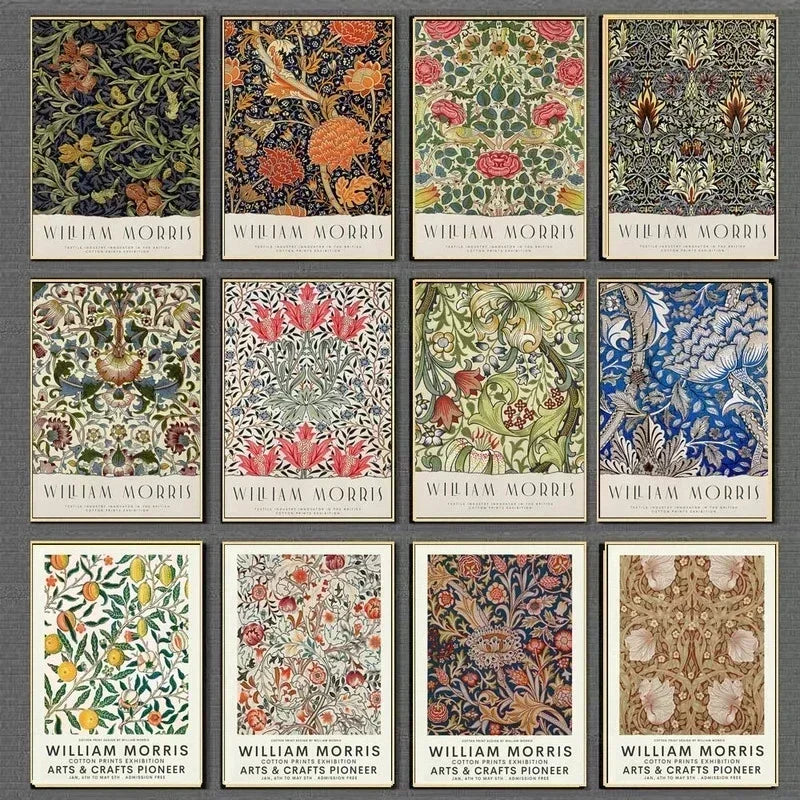 Nordic Canvas Painting Poster Aesthetics HD Print Wall Pictures William Morris Museum Series Vintage Living Room Decoration
