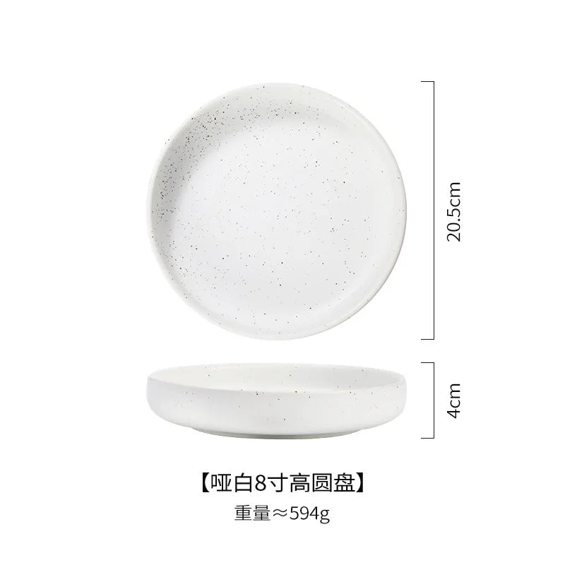 Japanese Ceramic Disc Creative Western Dinner Plate Pizza Plate Pasta Flat Plate Nordic Home Restaurant Tableware