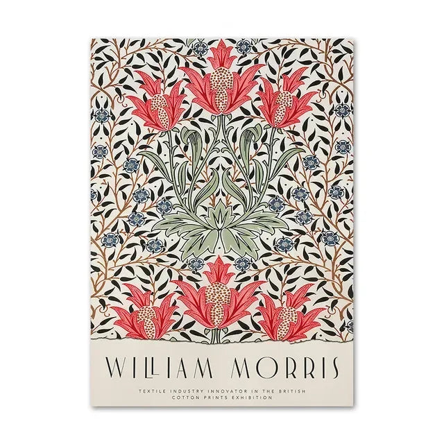 Nordic Canvas Painting Poster Aesthetics HD Print Wall Pictures William Morris Museum Series Vintage Living Room Decoration
