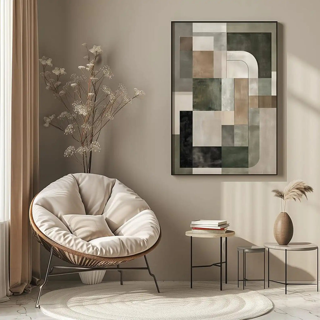 Abstract Japandi Oil Painting