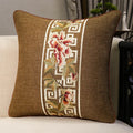 European Linen-cotton Cushion Cover Handmade Embroidered Floral Classic Elegant Pillow Case for Sofa Living Room Home Decor