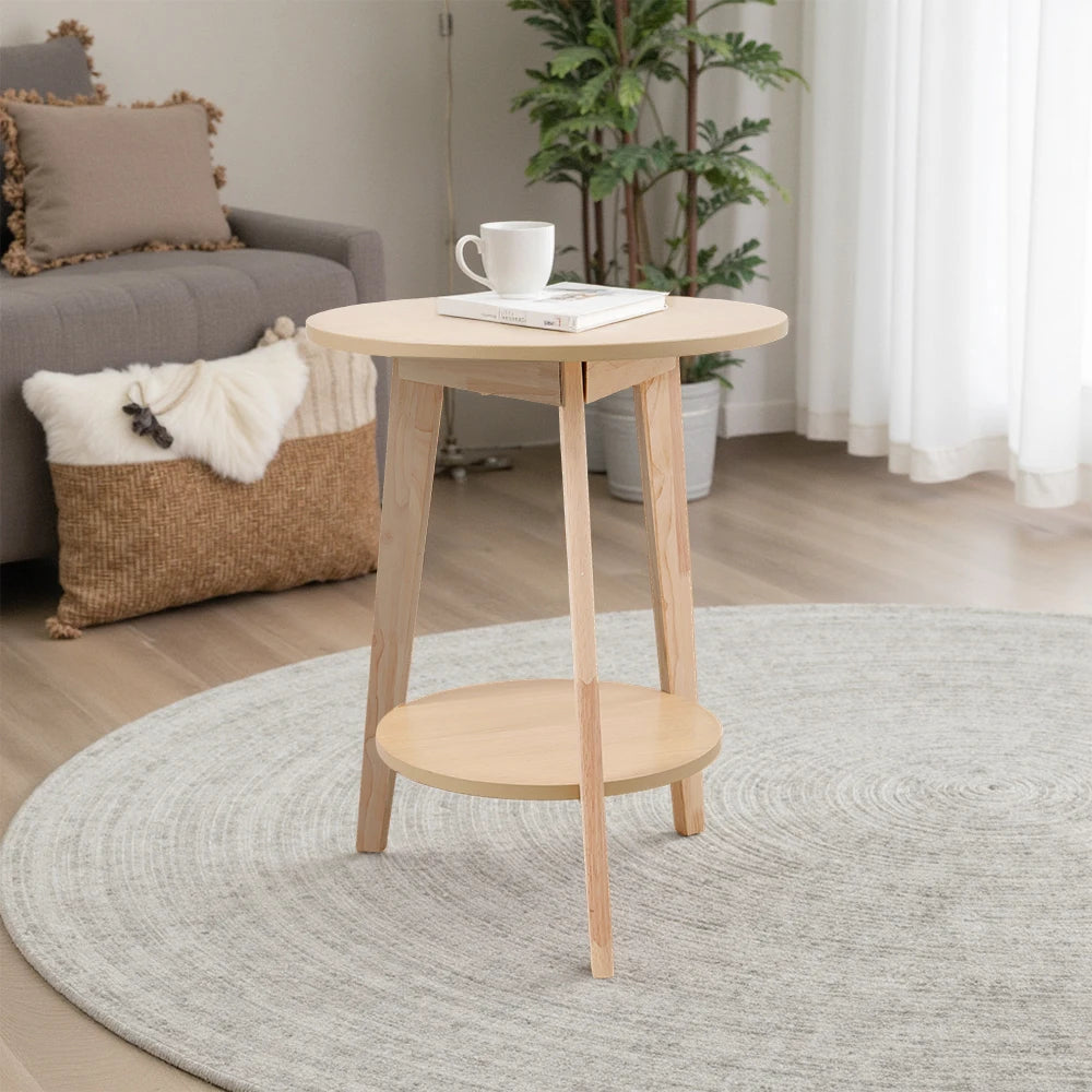 2-Tier Wooden Side Table