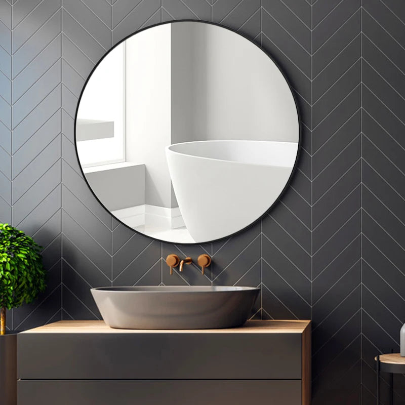 Round Framed Wall Mirror