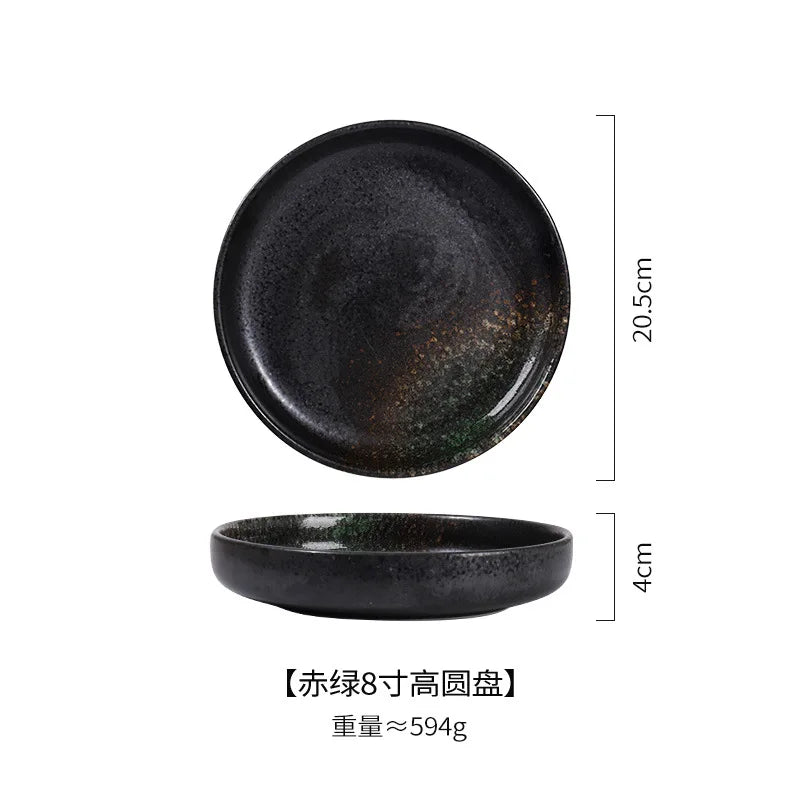 Japanese Ceramic Disc Creative Western Dinner Plate Pizza Plate Pasta Flat Plate Nordic Home Restaurant Tableware