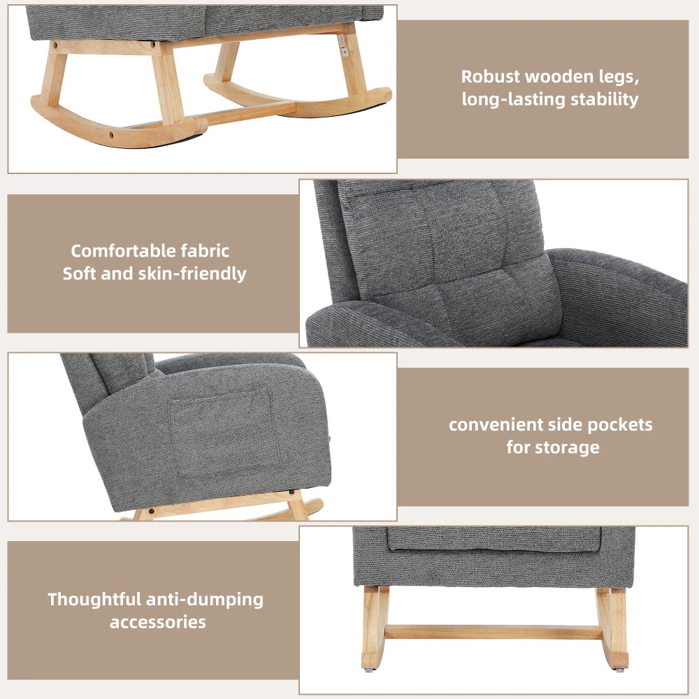 Waffle Fabric Rocking Chair