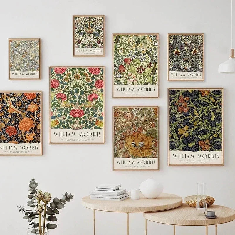 Nordic Canvas Painting Poster Aesthetics HD Print Wall Pictures William Morris Museum Series Vintage Living Room Decoration